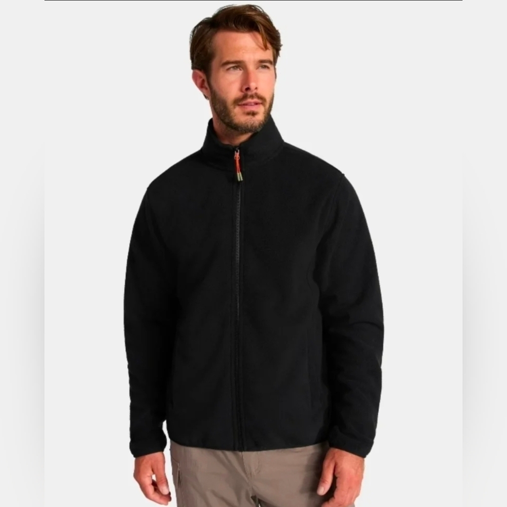 Mens Ozark Trail Black Fleece Warm Thick Fleece Jacket Work Wear XL